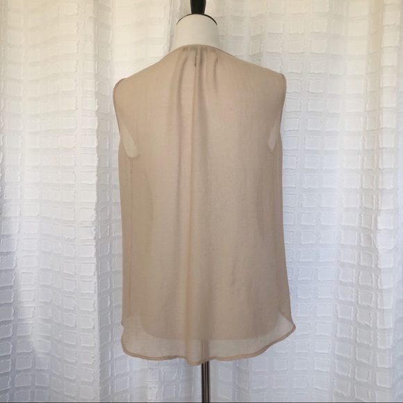 BCBGMAXAZRIA SLEEVELESS LINEN BLOUSE SZ SM TAUPE - Picture 4 of 6